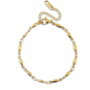 Armb&auml;nder aus Stainless Steel - Rostfreiem Stahl Oval Gold