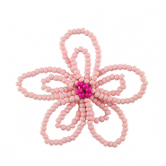 Stainless Steel - Rostfrei Stahl Anh&auml;nger Blume Light pink