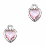 Anh&auml;nger Kristallglas Herz Light pink-silver