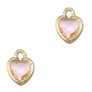Anh&auml;nger Kristallglas Herz Peach-gold