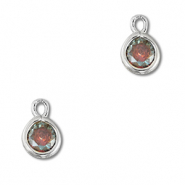 Anh&auml;nger Kristallglas Rund Multicolor-silver