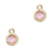 Anh&auml;nger Kristallglas Rund Light pink-gold
