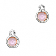 Anh&auml;nger Kristallglas Rund Light pink-silver