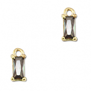 Anh&auml;nger Kristallglas Rechteck Multicolor-gold