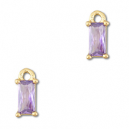 Anh&auml;nger Kristallglas Rechteck Light lilac-gold