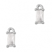 Anh&auml;nger Kristallglas Rechteck Transparent-silver