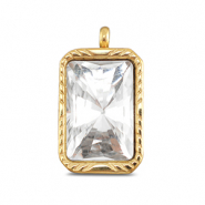 BY31® Stainless Steel - Rostfrei Stahl Anhänger Rechteck Gold