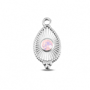 BY31&reg; Stainless Steel - Rostfrei Stahl Anh&auml;nger Tropfenform Silver-soft pink opal