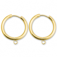 Ohrringe aus Stainless Steel - Rostfreiem Stahl Creolen mit &Ouml;se 21mm Gold
