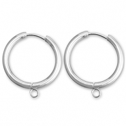 Ohrringe aus Stainless Steel - Rostfreiem Stahl Creolen mit &Ouml;se 21mm  Silver