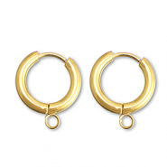 Ohrringe aus Stainless Steel - Rostfreiem Stahl Creolen mit &Ouml;se 15mm  Gold