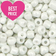 Glasperlen Rocailles 6/0 (4mm) Bright white pearl