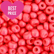 Glasperlen Rocailles 12/0 (2mm) Neon coral red