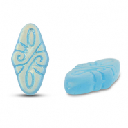 B&ouml;hmische Perlen Arabesque 19x9mm Light blue-frosted