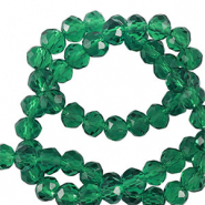 Top Glas Facett Perlen 6x4mm rondellen Petrol green