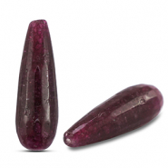 Naturstein Perlen Quarz Tropfen Berry wine red