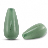 Naturstein Perlen Quarz Tropfen Green