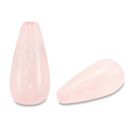 Naturstein Perlen Quarz Tropfen Light pink