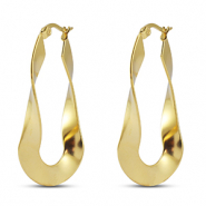 Ohrringe aus Stainless Steel - Rostfreiem Stahl Ohrstecker Oval Twist Gold