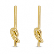 Ohrringe aus Stainless Steel - Rostfreiem Stahl Ohrstecker Knoten Gold