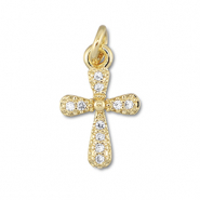 Brass TQ Metall Anh&auml;nger Kreuz Gold