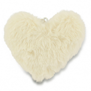 Statement-Anh&auml;nger Pompon Herz off white
