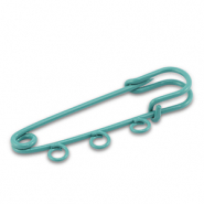 Farbiges Zubeh&ouml;r Schmuck-Sicherheitsnadel mit 3 &Ouml;sen Teal green