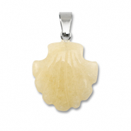 Naturstein Anhänger Chalcedon (Quarz) Muschel Light orange