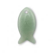Naturstein Anhänger Quarz Fisch Jade green