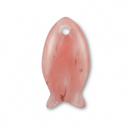 Naturstein Anhänger Quarz Fisch Transparent coral red