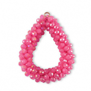 Top Facett Anhänger Tropfen Rose red