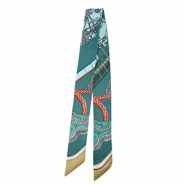 Bandana Schal mit Pferd Teal green-light blue-light brown