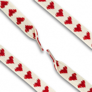 Trendy Schn&uuml;rsenkel mit Herz Off white-red