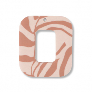 Polymer Anhänger Viereck Light peach pink-light brown