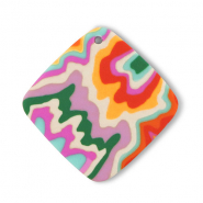 Polymer Anhänger Rhombus Multicolour