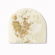 Polymer Anh&auml;nger Off white-beige-gold