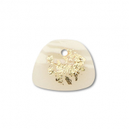 Polymer Anh&auml;nger Trapez Off white-beige-gold
