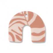 Polymer Anh&auml;nger Bogen Light peach pink-light brown