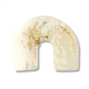 Polymer Anh&auml;nger Bogen Off white-beige-gold