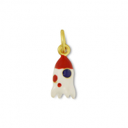 Metall Anh&auml;nger Rakete White-red-gold