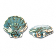 Anhänger Keramik Muschel Teal blue