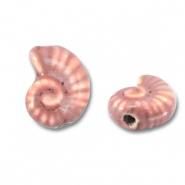 Perlen Keramik Muschel Vintage pink