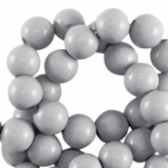 6 mm Acrylperlen shiny Grey