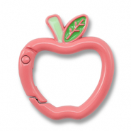 Farbiges Zubeh&ouml;r Schl&uuml;ssel Anh&auml;nger Apfel Vintage pink-green