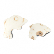 Perlen Keramik Delfin Off white