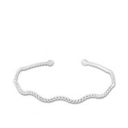 Armbänder aus Stainless Steel - Rostfreiem Stahl Bangle Welle Silver