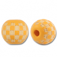 Holzperlen Rund 10mm Patrone Light orange-natural