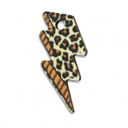 Holz Anhänger Blitz Off white-orange-brown