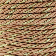 Trendy Kordel Twisted 3mm Camel brown-gold