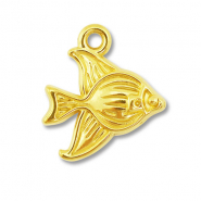 Stainless Steel - Rostfrei Stahl Anh&auml;nger Fisch Gold